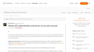 
                            5. What is NT authentication and server run as use... |Tableau ...