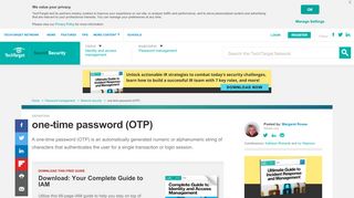 
                            2. What is one-time password (OTP)? - Definition from WhatIs.com