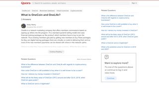 
                            11. What is OneCoin and OneLife? - Quora