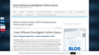 
                            2. What Is Peoples Dream Club? - Scam Witness Investigates Online ...