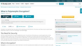 
                            2. What is Polymorphic Encryption? | Study.com