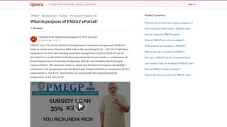 
                            2. What is purpose of PMEGP ePortal? - Quora