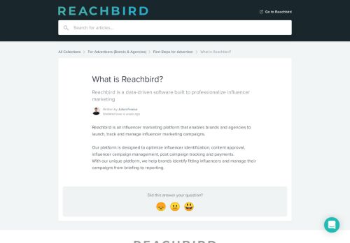 
                            3. What is Reachbird? | Reachbird Help Center