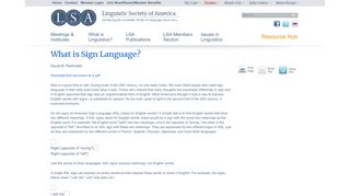 
                            2. What is Sign Language? | Linguistic Society of America