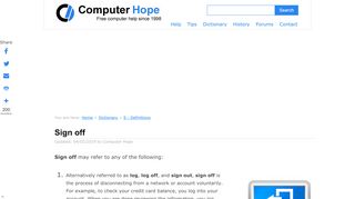
                            8. What is Sign Off (Log Off)? - Computer Hope