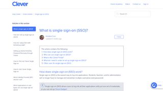 
                            13. What is single sign-on (SSO)? – Help Center - Clever Support