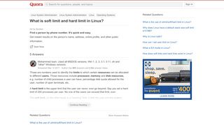 
                            13. What is soft limit and hard limit in Linux? - Quora