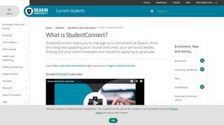 
                            5. What is StudentConnect? - Deakin University