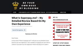 
                            13. What Is Superpay.me? - Be Your Own Boss By Blogging