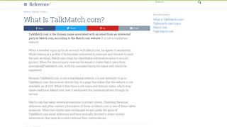 
                            4. What Is TalkMatch.com? | Reference.com