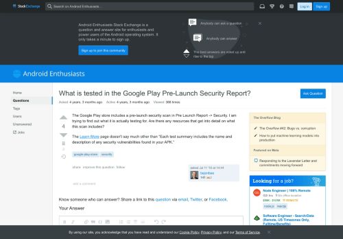
                            7. What is tested in the Google Play Pre-Launch Security Report ...