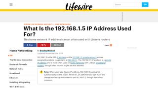 
                            2. What Is the 192.168.1.5 IP Address? - Lifewire