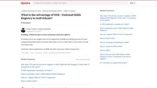
                            2. What is the advantage of NSR - National Skills Registry to ...