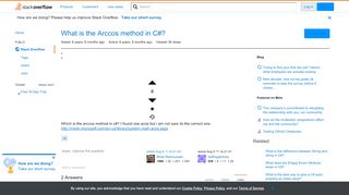 
                            13. What is the Arccos method in C#? - Stack Overflow