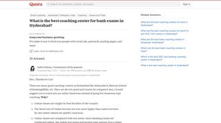 
                            12. What is the best coaching center for bank exams in Hyderabad? - Quora