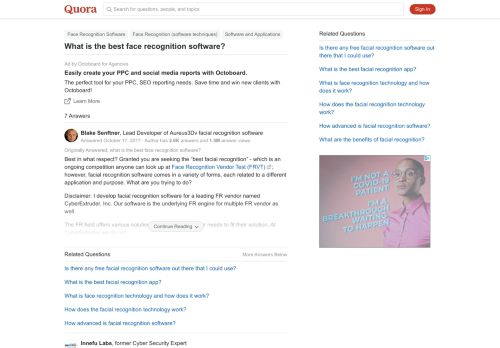
                            1. What is the best face recognition software? - Quora