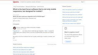 
                            13. What is the best forum software that is not only mobile responsive ...