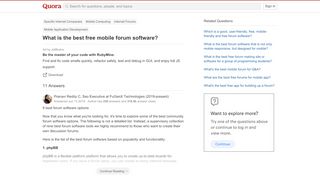 
                            12. What is the best free mobile forum software? - Quora