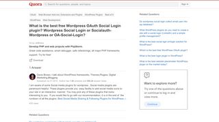 
                            8. What is the best free Wordpress OAuth Social Login plugin ...