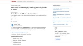 
                            13. What is the best home physiotherapy service provider in Delhi? - Quora
