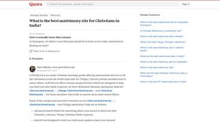 
                            12. What is the best matrimony site for Christians in India? - ...