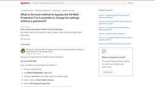 
                            12. What is the best method to bypass the K9 Web Protection? Is it ...