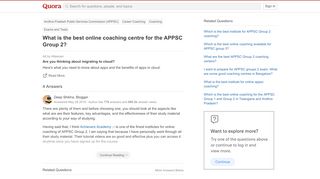 
                            11. What is the best online coaching centre for the APPSC Group 2? - Quora