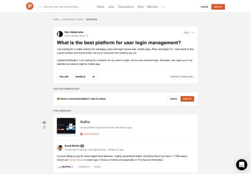 
                            7. What is the best platform for user login management? | ...