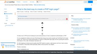 
                            10. What is the best way to create a PHP login page? - Stack Overflow