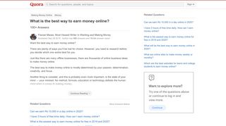 
                            13. What is the best way to earn money online? - Quora