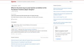 
                            5. What is the best way to post last.fm scrobbles to the Facebook ...