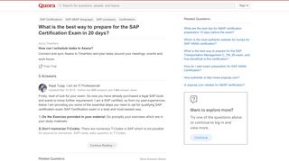 
                            11. What is the best way to prepare for the SAP Certification Exam in ...