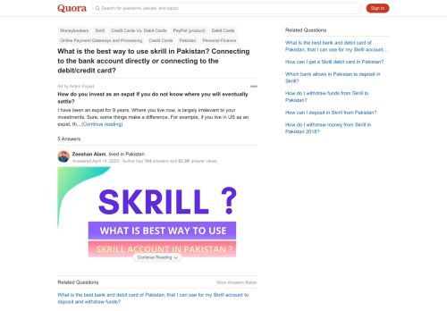 
                            6. What is the best way to use skrill in Pakistan? Connecting ...