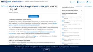 
                            3. What is the Booking.com extranet, and how do I log in? – Partner Help ...