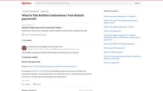 
                            1. What Is The Buffalo Linkstation/ NAS default password? - Quora