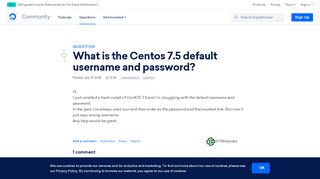 
                            3. What is the Centos 7.5 default username and password? | DigitalOcean