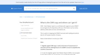 
                            6. What is the CMR copy and where can I get it? - Support - Zerodha