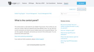 
                            9. What is the control panel? – Golden Frog Support