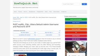 
                            7. What is the Default Admin Username and Password on PLDT myDSL ...
