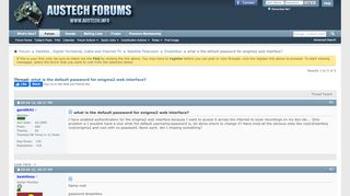 
                            1. what is the default password for enigma2 web interface? - Austech