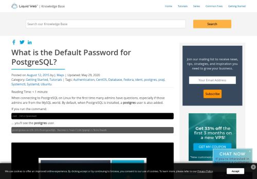 
                            12. What is the Default Password for PostgreSQL? | Liquid Web ...