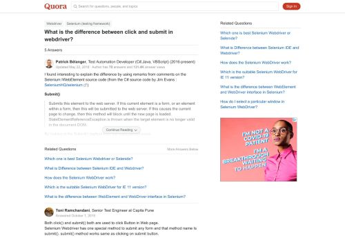 
                            7. What is the difference between click and submit in webdriver? - Quora