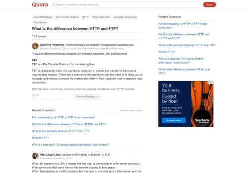 
                            6. What is the difference between HTTP and FTP? - Quora