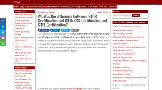 
                            7. What is the difference between ISTQB Certification and ISEB/BCS ...