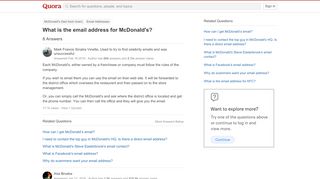 
                            6. What is the email address for McDonald's? - Quora