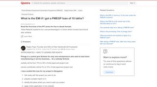 
                            9. What is the EMI if I got a PMEGP loan of 10 lakhs? - Quora