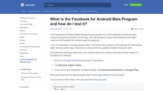 
                            6. What is the Facebook for Android Beta Program and how do I test it ...