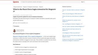 
                            10. What is the finest force login extension for Magento 2? - Quora