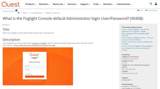 
                            2. What is the Foglight Console default Administrator login ...