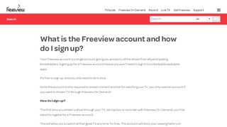 
                            5. What is the Freeview account and how do I sign up? - Freeview